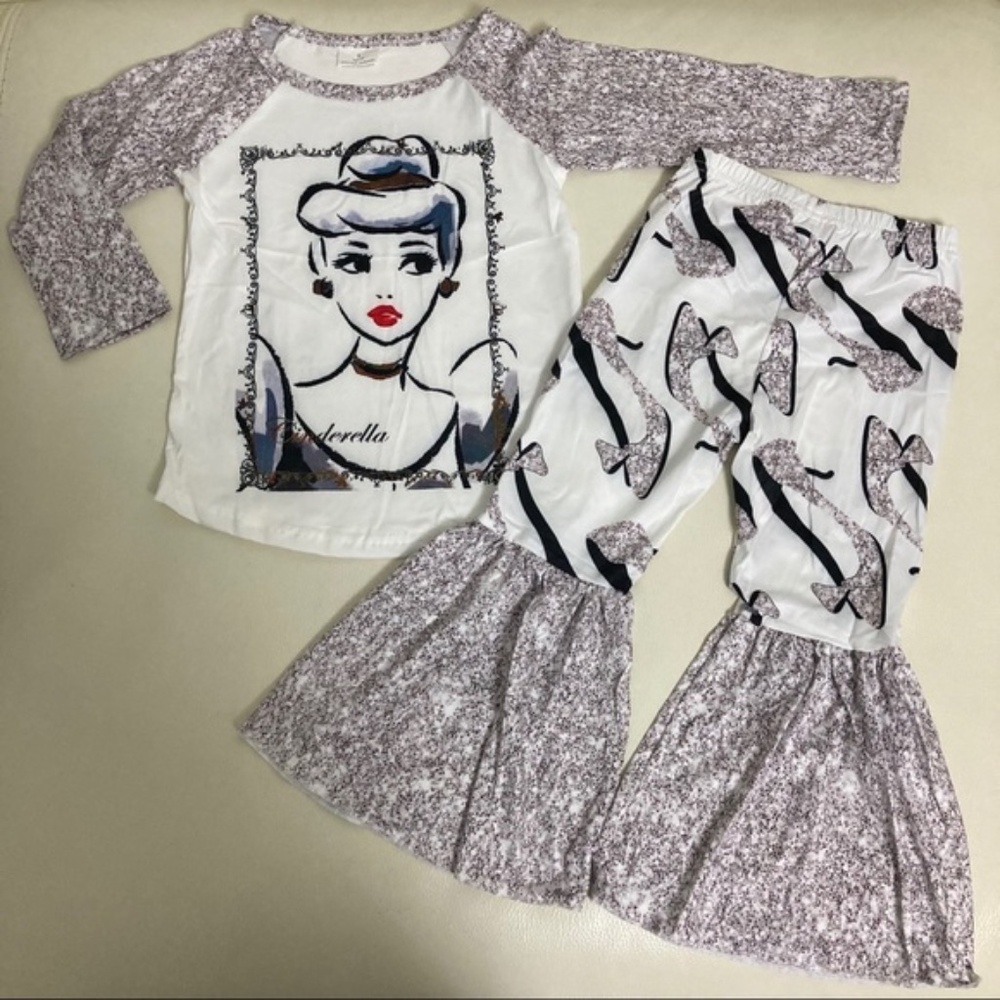 Boutique Cinderella Cute Flare Pants top set - Picture 3 of 5